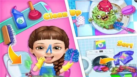 甜美小女孩打扫手机版