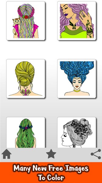 女孩发型着色书游戏
