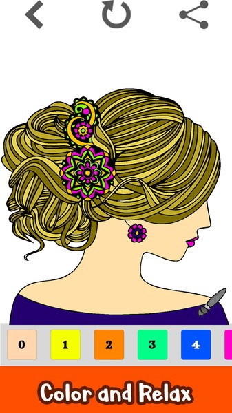 女孩发型着色书游戏