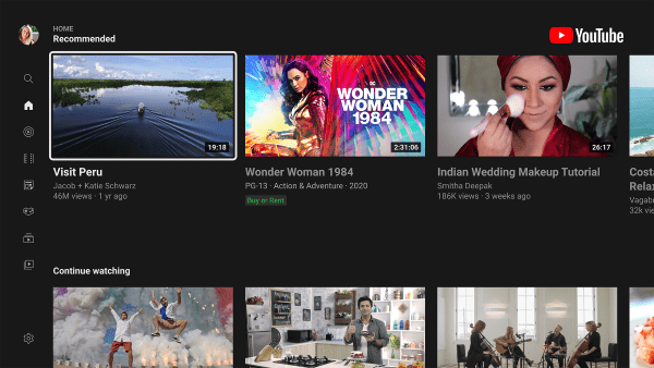 youtube for android tv app