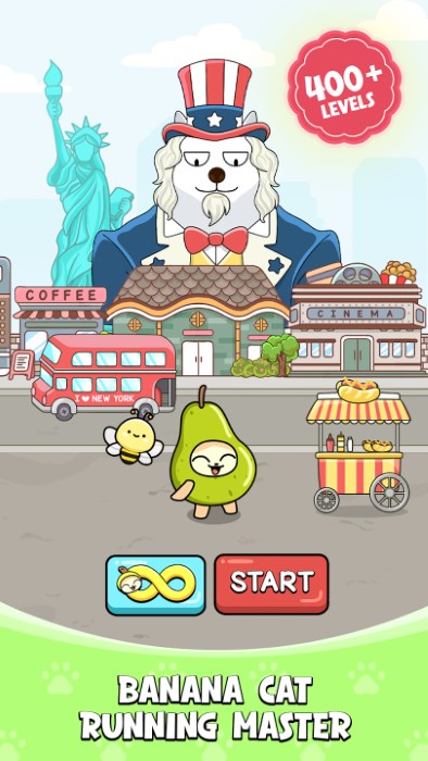 香蕉猫跑酷世界之旅游戏(banana cat run world travel)